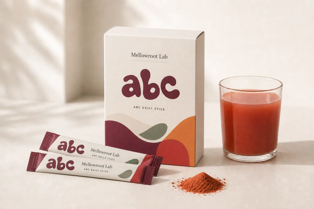 Mellowroot Lab ABC Daily Stick 패키지 디자인